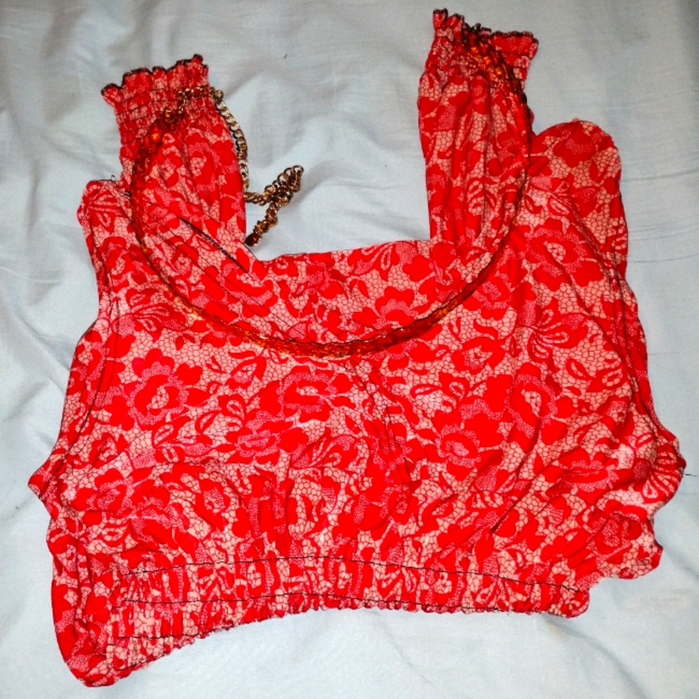 ♥️🧡🪙 NWOT Womens Onesie Jumpsuit Romper Medium Gold Metal Belt Fun Party
